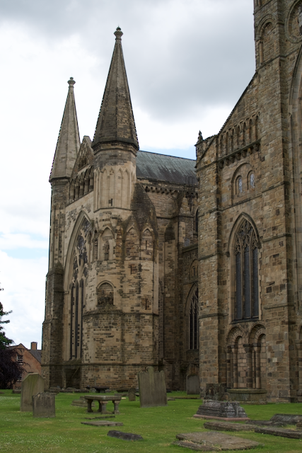 Outside Durham Cathedral - impressive stonework